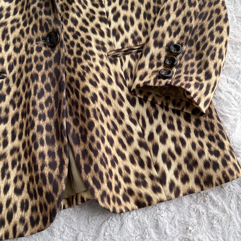 SOLD Cache vintage leopard print blazer jacket Y2K 90s animal cheetah mob wife L - Picture 9 of 16